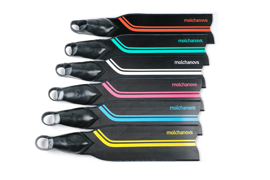 Molchanovs Competition Bifins - 2x Carbon mit Custom Footpocket